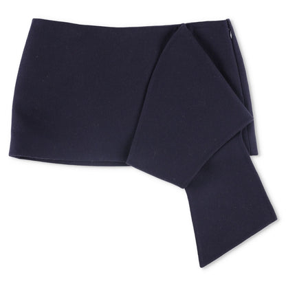PRADA Womens Mini Skirts Navy Blue Asymmetric Wool Zip Size 44 RRP 1460