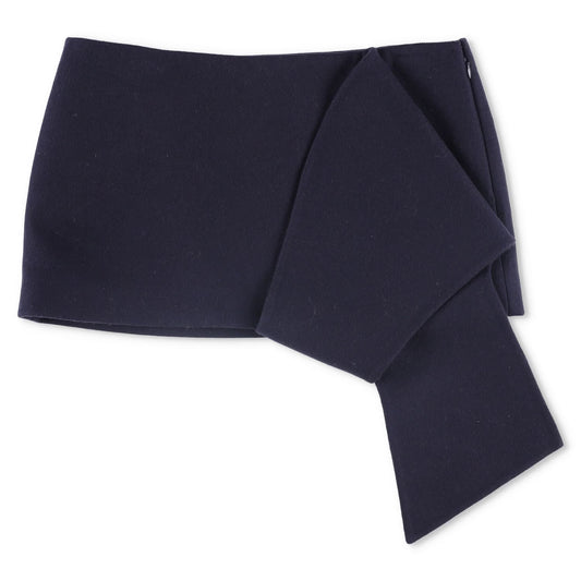 PRADA Womens Mini Skirts Navy Blue Asymmetric Wool Zip Size 44 RRP 1460