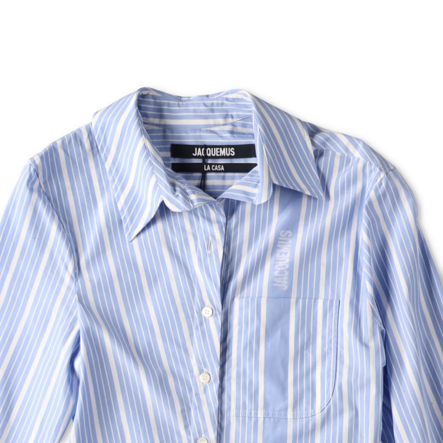 JACQUEMUS Womens La Chemise Pablo Long Sleeve Bown Stripe Shirt Black 36 RRP 591 — View 3