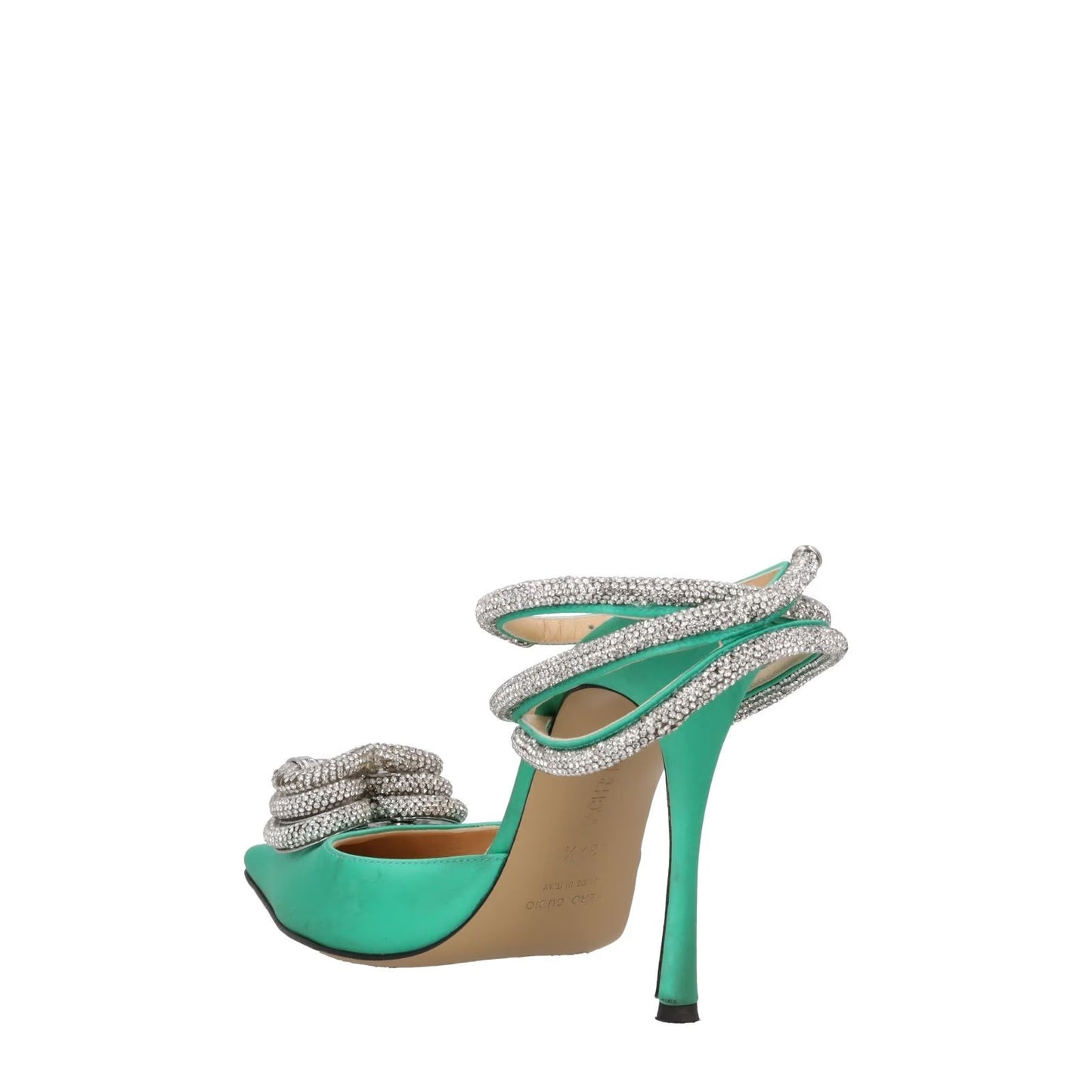MACH & MACH Womens Pumps Point Toe Ankle Strap Green Leather High EU37.5 RRP790 — View 5