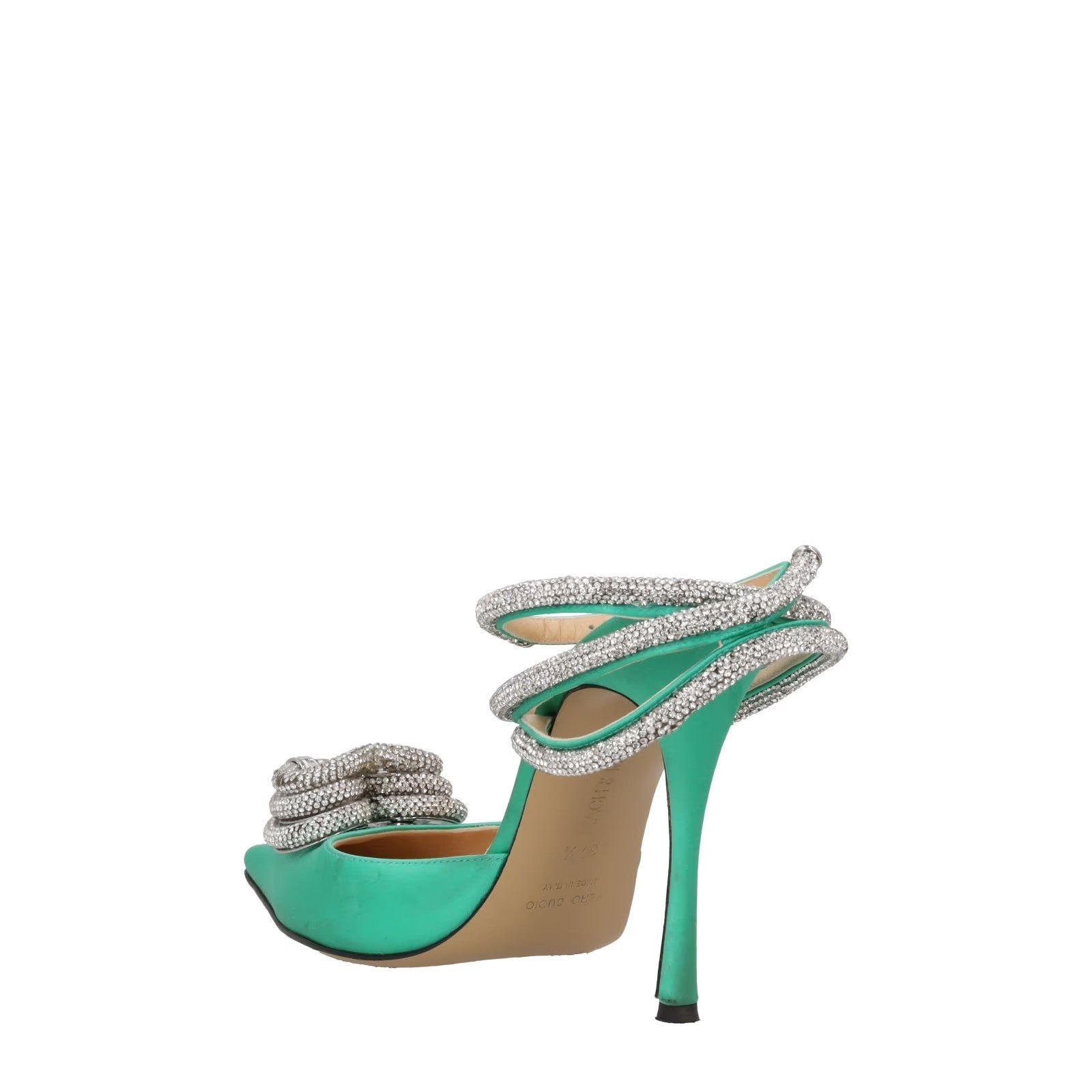 MACH & MACH Womens Pumps Point Toe Ankle Strap Green Leather High EU37.5 RRP790 — View 5