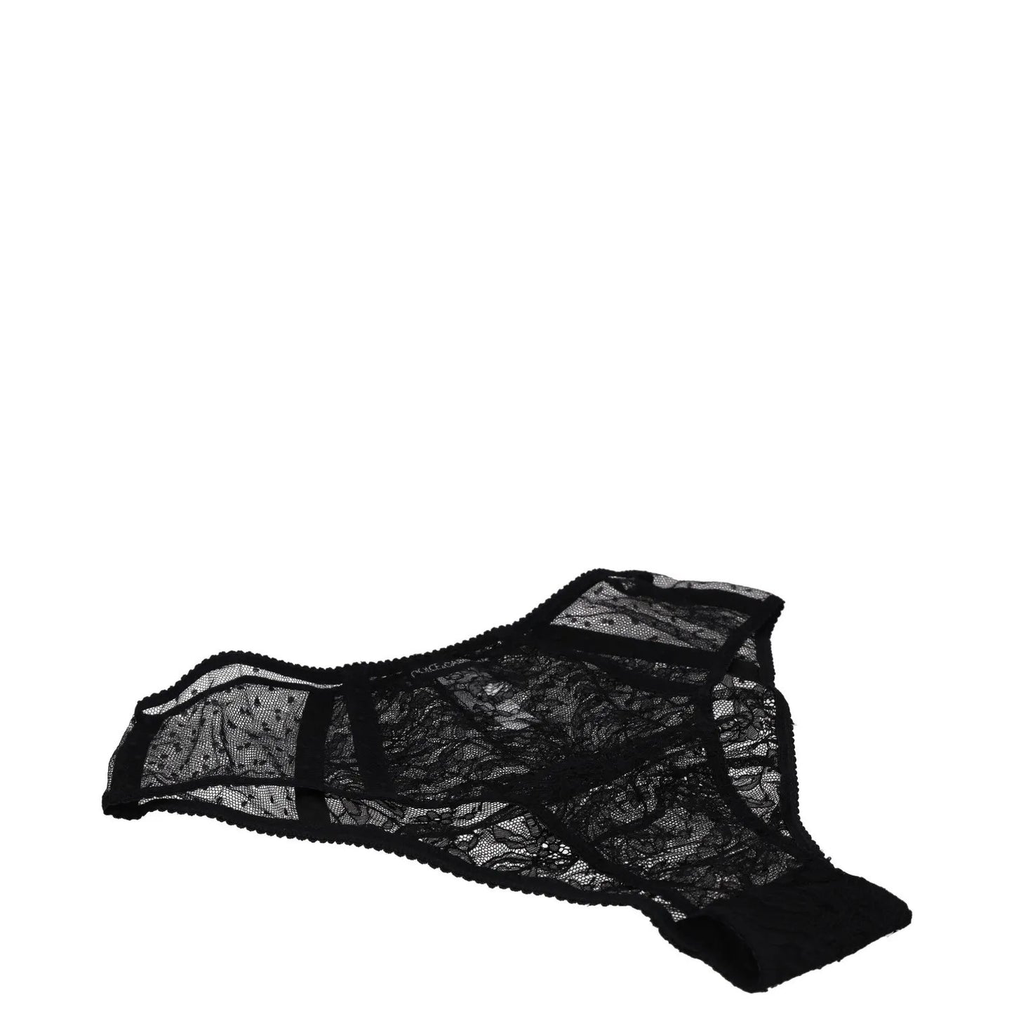 DOLCE & GABBANA Womens Brief Tulle Plumetis Lace Black Knickers Size S RRP 245 — View 3