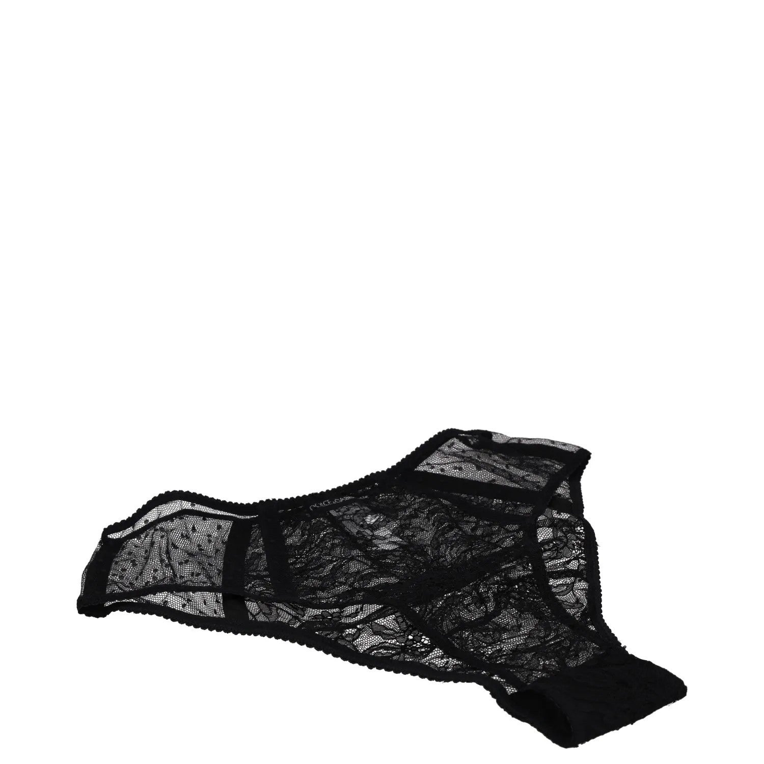 DOLCE & GABBANA Womens Brief Tulle Plumetis Lace Black Knickers Size S RRP 245 — View 3