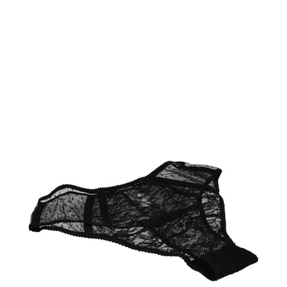 DOLCE & GABBANA Womens Brief Tulle Plumetis Lace Black Knickers Size S RRP 245 — View 3