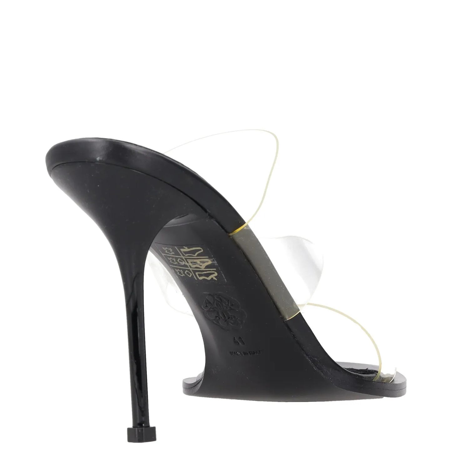 ALEXANDER MCQUEEN Womens Stiletto Heels Black Synthetic Clear Straps UK3 RRP 700 — View 6