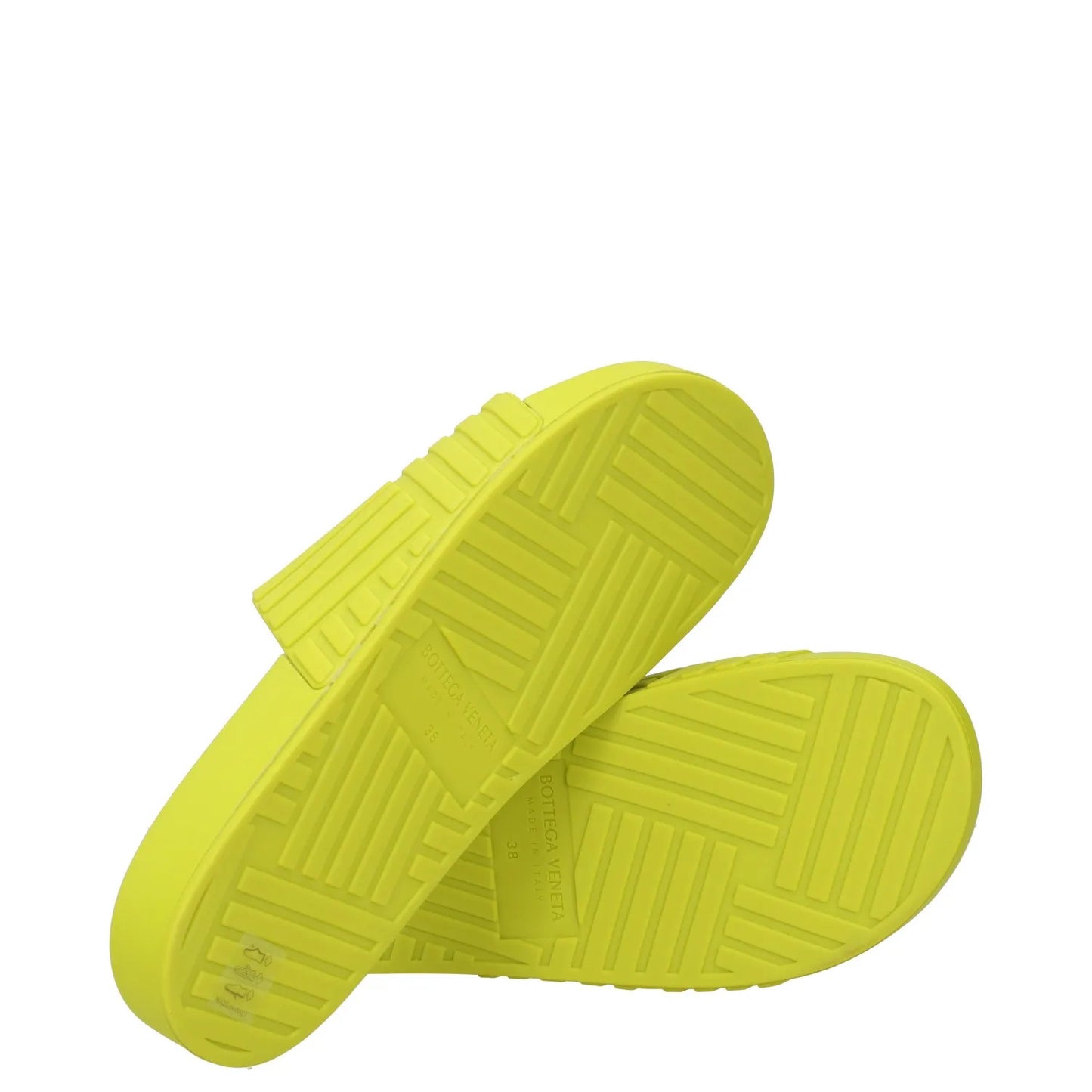 BOTTEGA VENETA Womens Slides Flat Rubber Geometric Print Green UK 4 RRP 300 — View 8