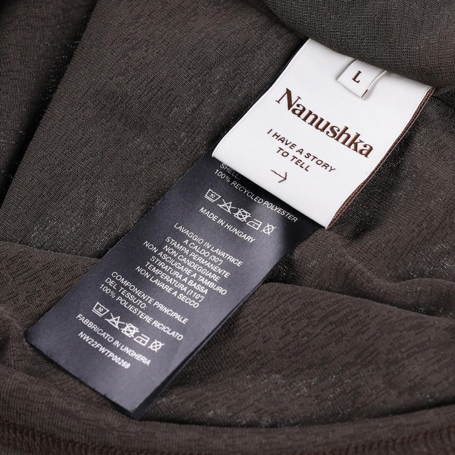 NANUSHKA Womens Aleza Top Tee One Sleeve Draped Mesh Green Asymmetrical L RRP295 — View 7