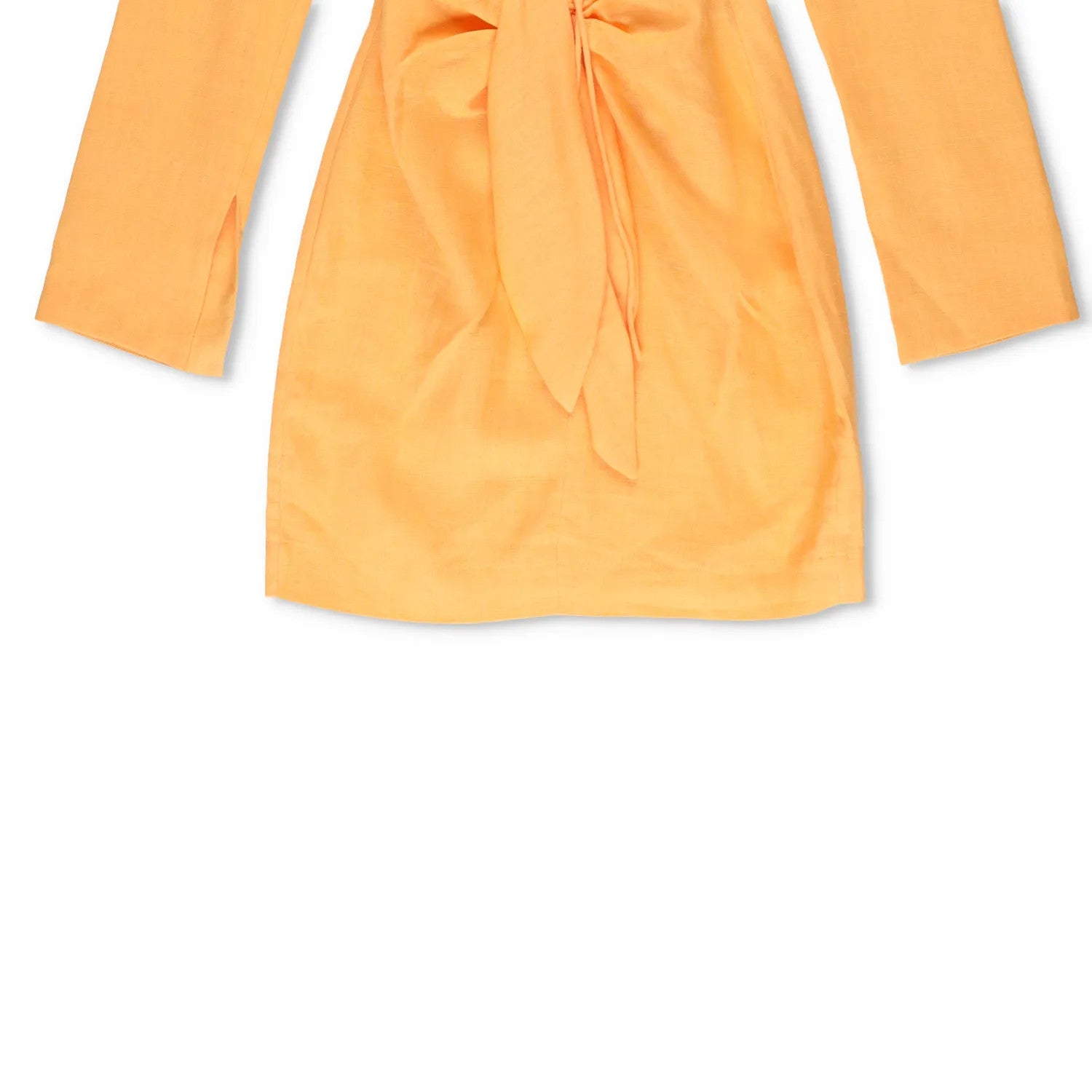NANUSHKA Womens Gilia Mini Dress V-Neck Long Sleeve Ruched Orange Tie XXS RRP540 — View 4