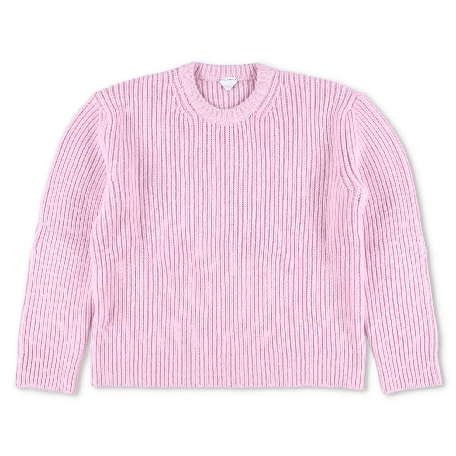 BOTTEGA VENETA Men Sweater Wool+Cashmere English Rib Knit Pink Jumper XL RRP1550