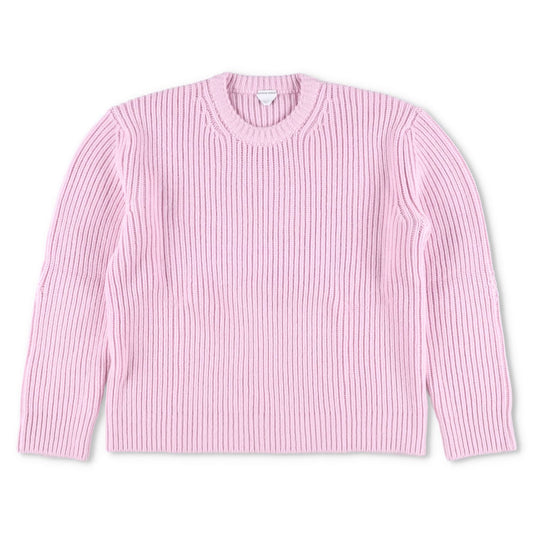 BOTTEGA VENETA Men Sweater Wool+Cashmere English Rib Knit Pink Jumper XL RRP1550