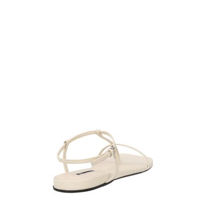 JIL SANDER Womens Thong Sandals Leather Square Toe White UK 7 RRP 667.9 — View 10