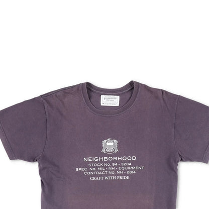 NEIGHBOURHOOD Mens T-Shirt Purple Cotton Crew Neck Short Sleeve Logo M RRP 90 — View 2