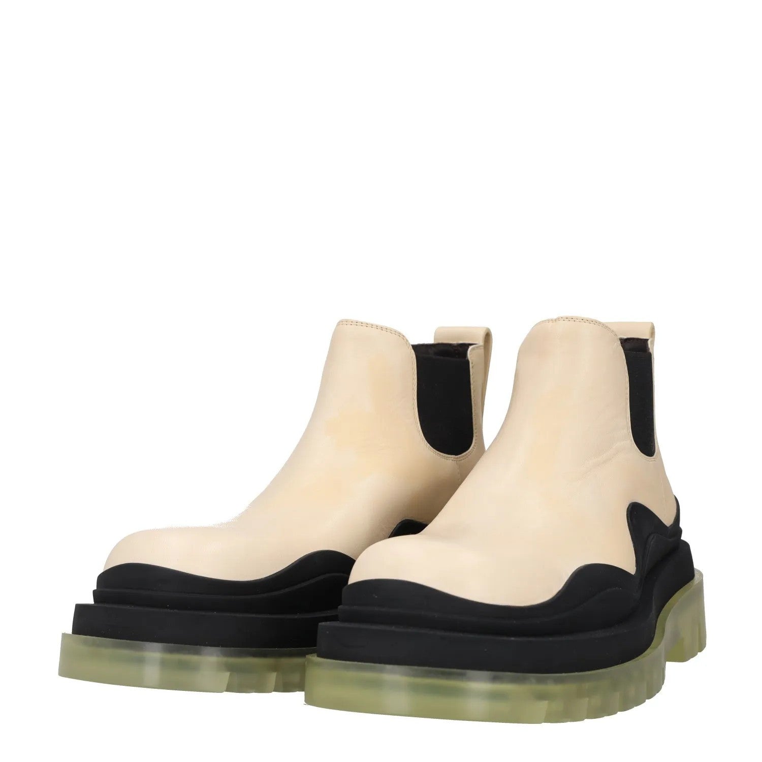 BOTTEGA VENETA Womens Chelsea Boot Beige Black Leather Mid Heel UK 5 RRP 1080 — View 8