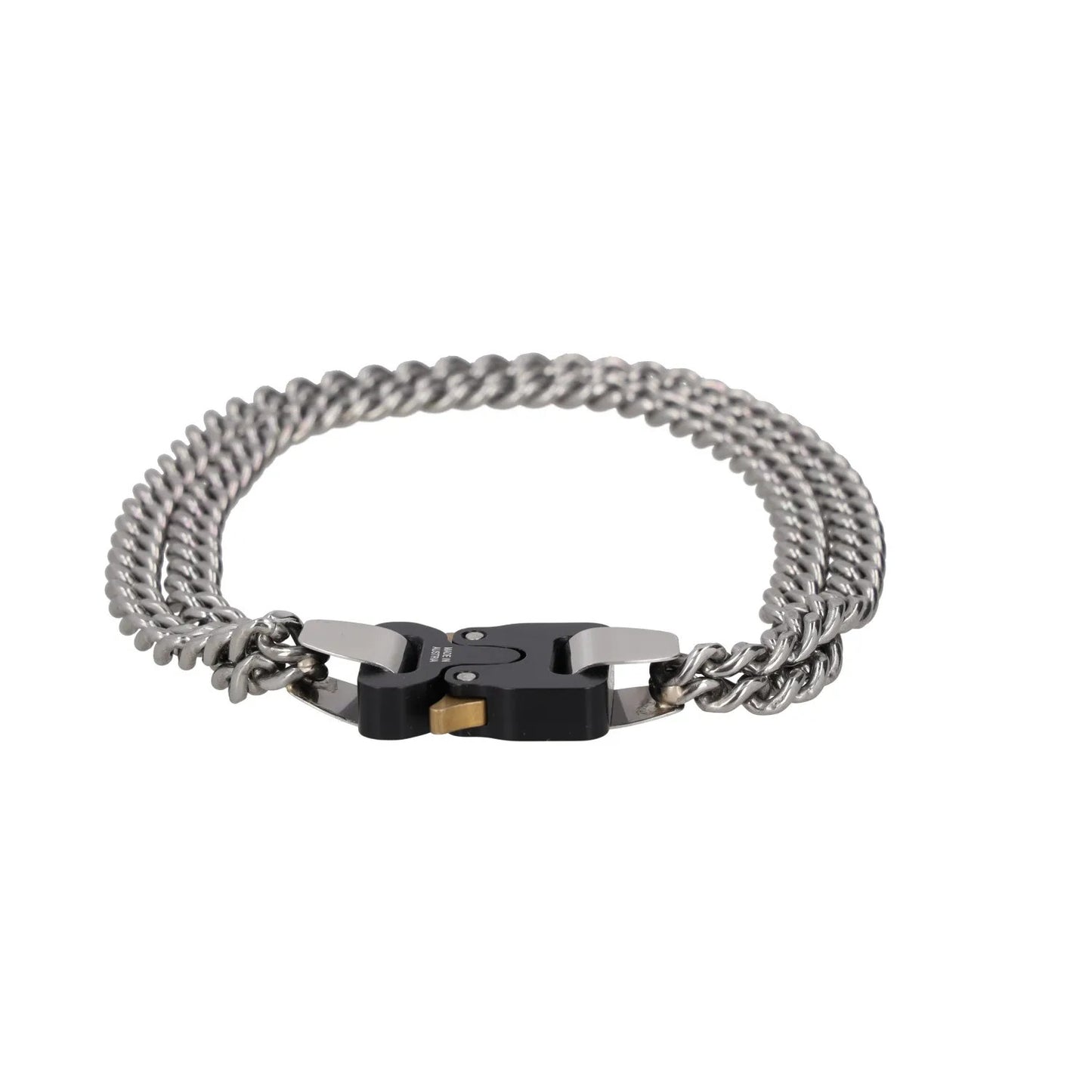 1017 ALYX 9SM Women Chain Necklace Grey Metal Stainless Steel Turn Lock S RRP400 — View 7