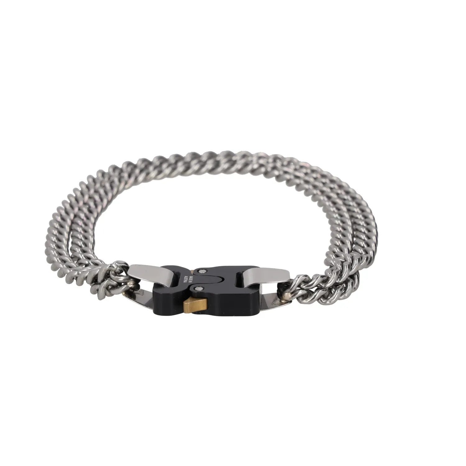 1017 ALYX 9SM Women Chain Necklace Grey Metal Stainless Steel Turn Lock S RRP400 — View 7