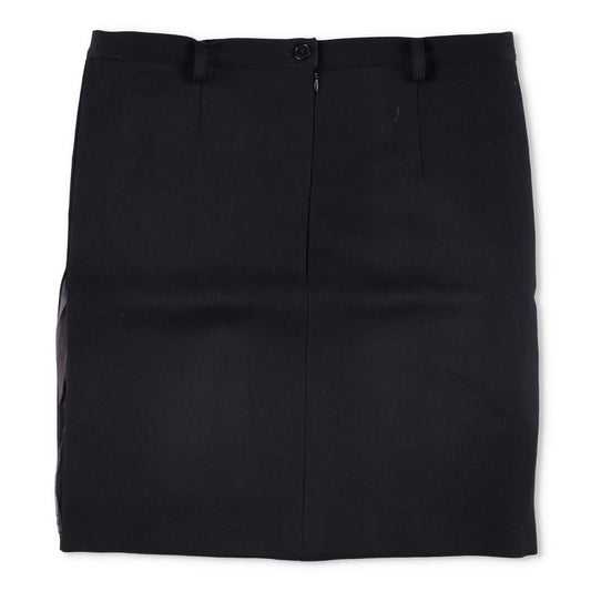 VETEMENTS Womens Knee Length Skirt Black Wool Button Closure Size M RRP 350