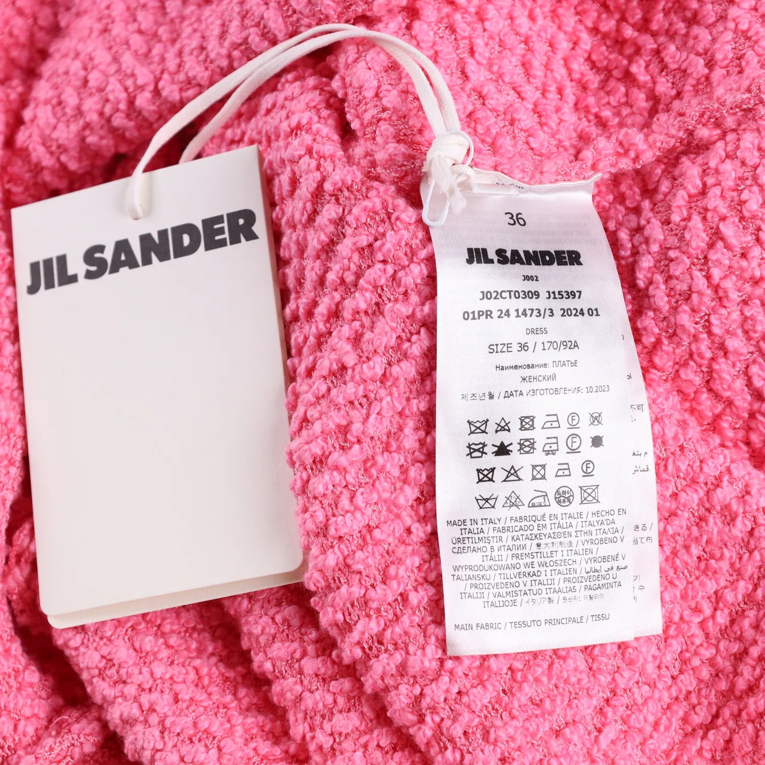 JIL SANDER Womens Midi Dress Sleeveless Flared Hem Frayed Edges Pink 36 RRP 2080 — View 9