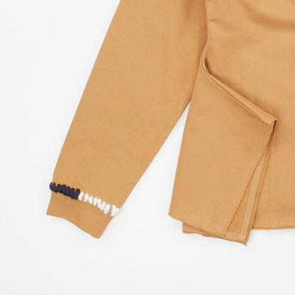 JW ANDERSON Asymmetric Contrast Stitch Crew Sweat Cotton Womens Tobbaco M RRP245 — View 10