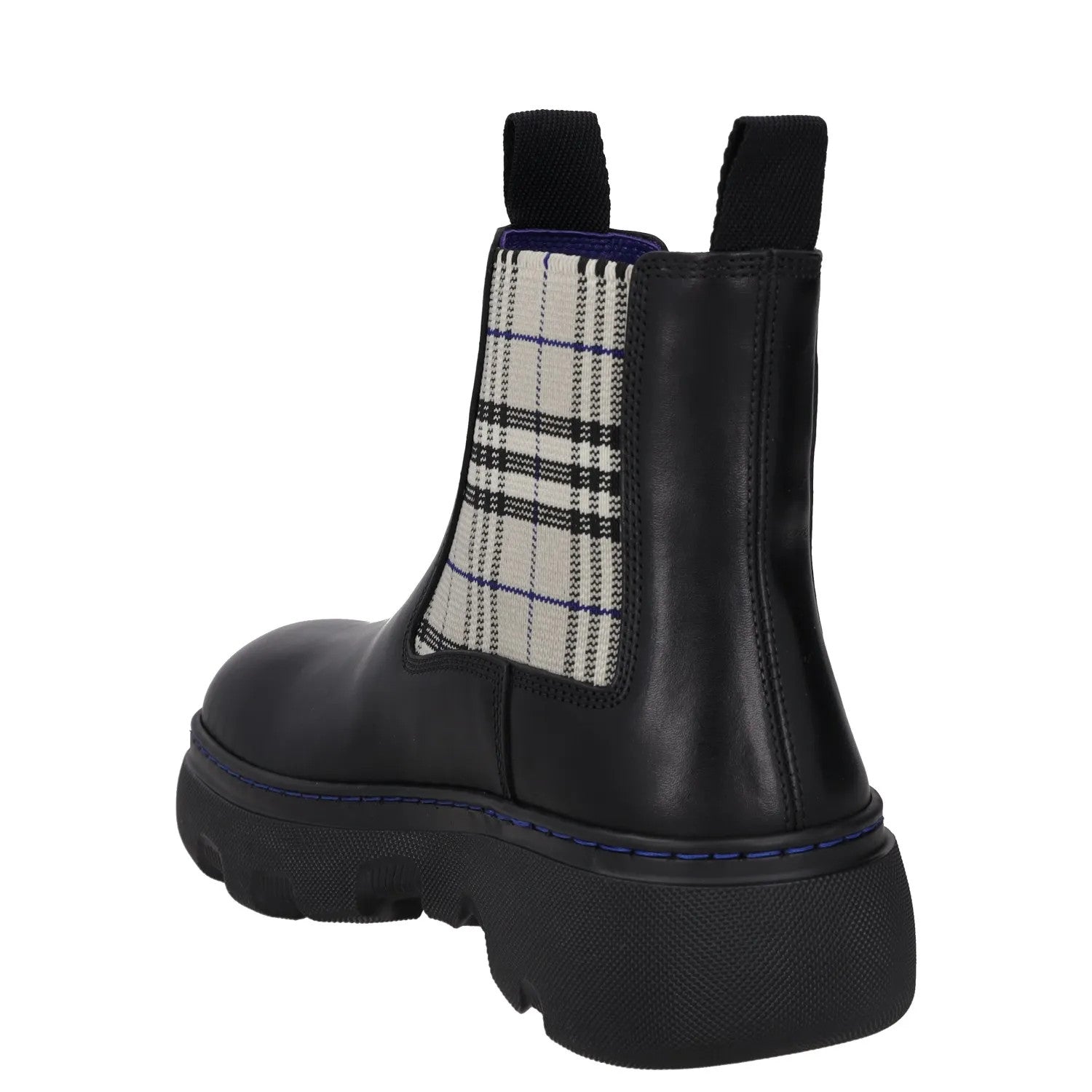 BURBERRY Womens Burb Creeper Chelsea Boot Flat Check Pattern Black UK3 RRP 828 — View 5