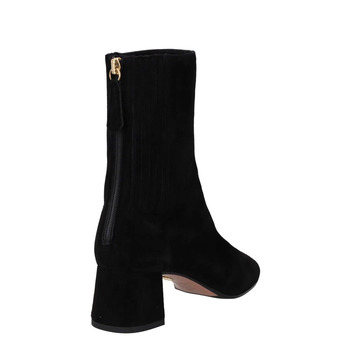 AQUAZZURA Womens Heels Black Leather Rear Zip Block Heel Almond Toe UK 3 RRP 500 — View 6