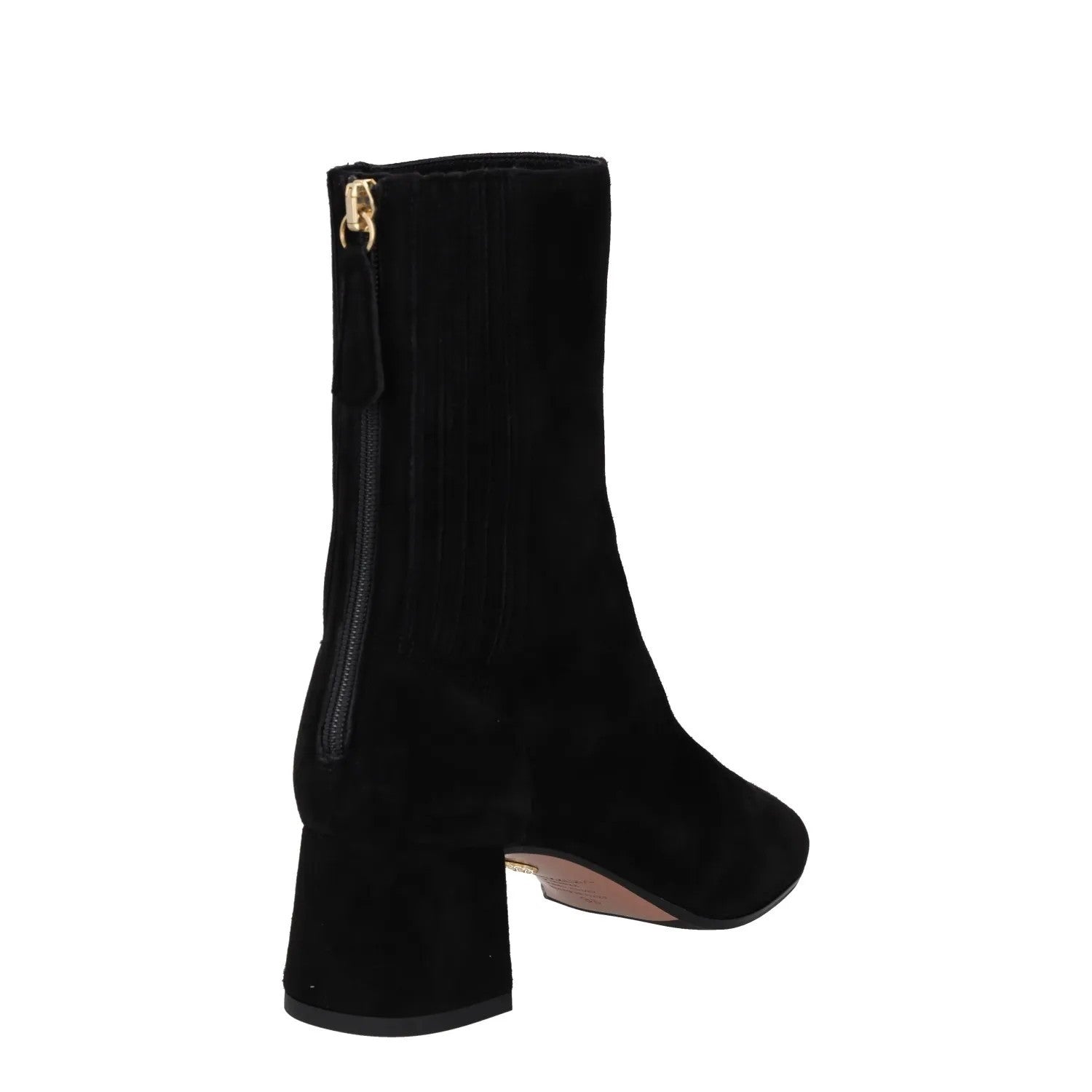 AQUAZZURA Womens Heels Black Leather Rear Zip Block Heel Almond Toe UK 3 RRP 500 — View 6