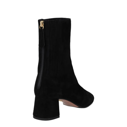 AQUAZZURA Womens Heels Black Leather Rear Zip Block Heel Almond Toe UK 3 RRP 500 — View 6