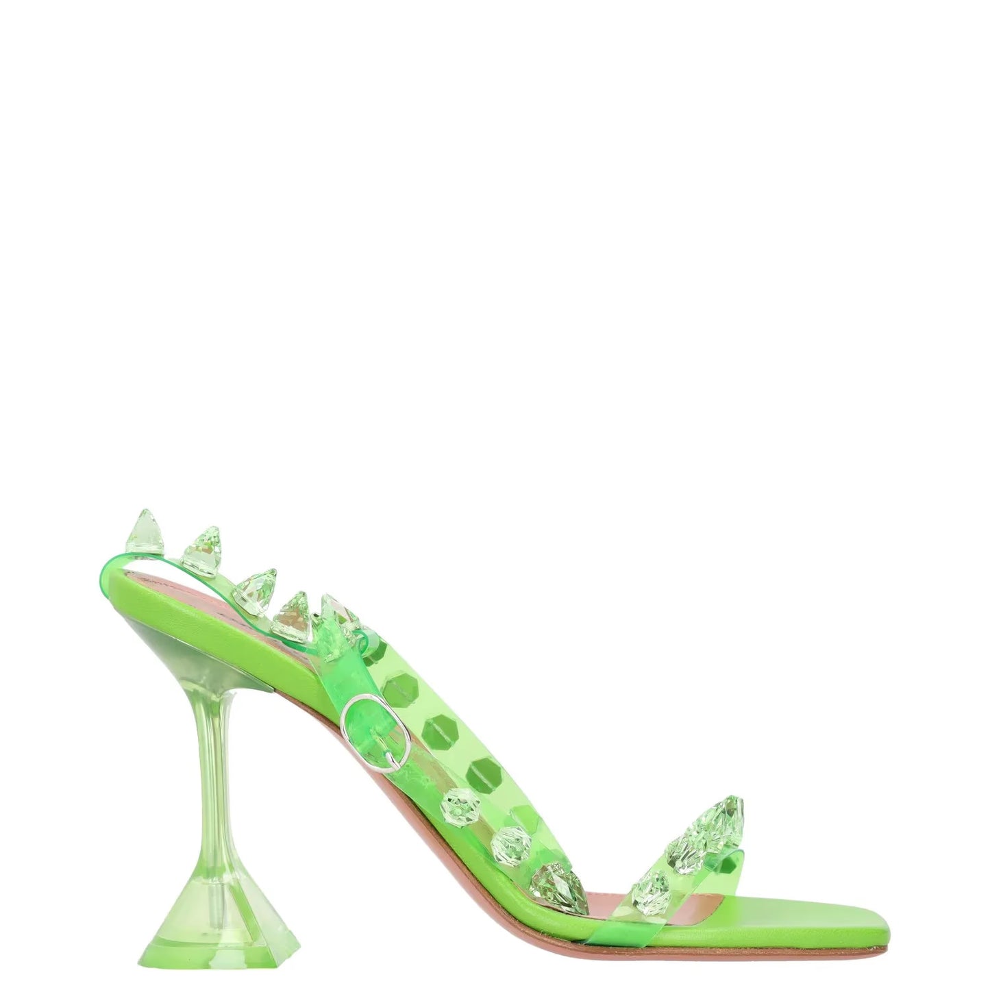 AMINA MUADDI Womens Slingback Heels Synthetic Green Studded Open Toe UK 3 RRP550