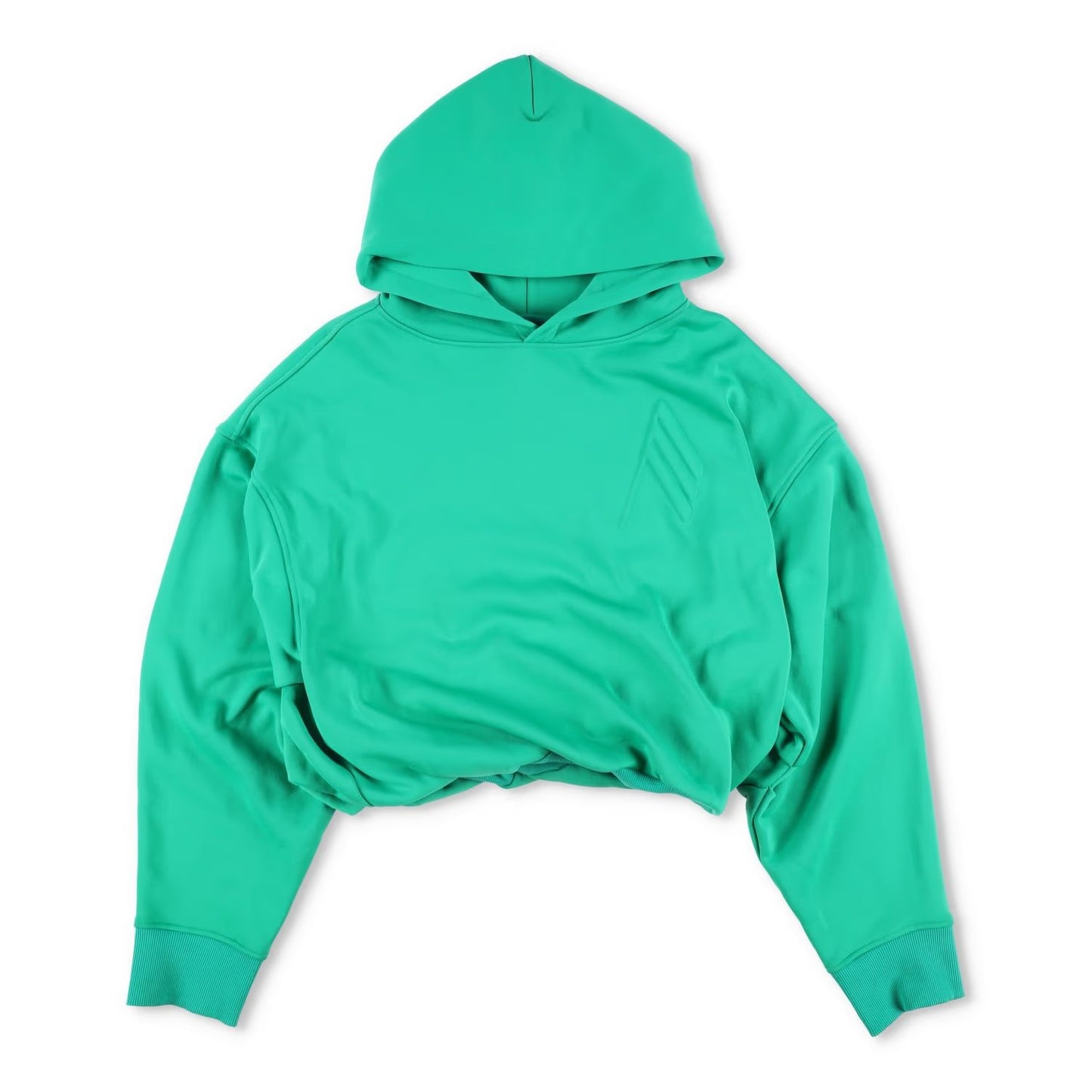THE ATTICO Womens Cropped Hoodie Green Cotton Blend Pullover Size M RRP 320