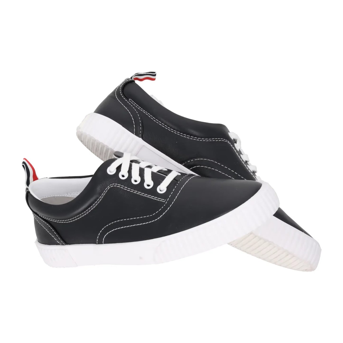 THOM BROWNE Mens Heritage Trainer Rubber Sole Vitello Calf Leather UK10 RRP 630 — View 8
