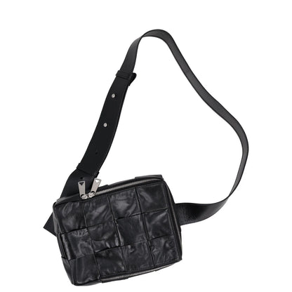 BOTTEGA VENETA Mens Intreccio Cassette Sling Crossbody Bag Black S RRP 1710