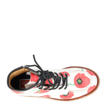 KENZO Womens Yama Lace Boots Leather Casual White Red Floral Size 38 RRP 735 — View 7