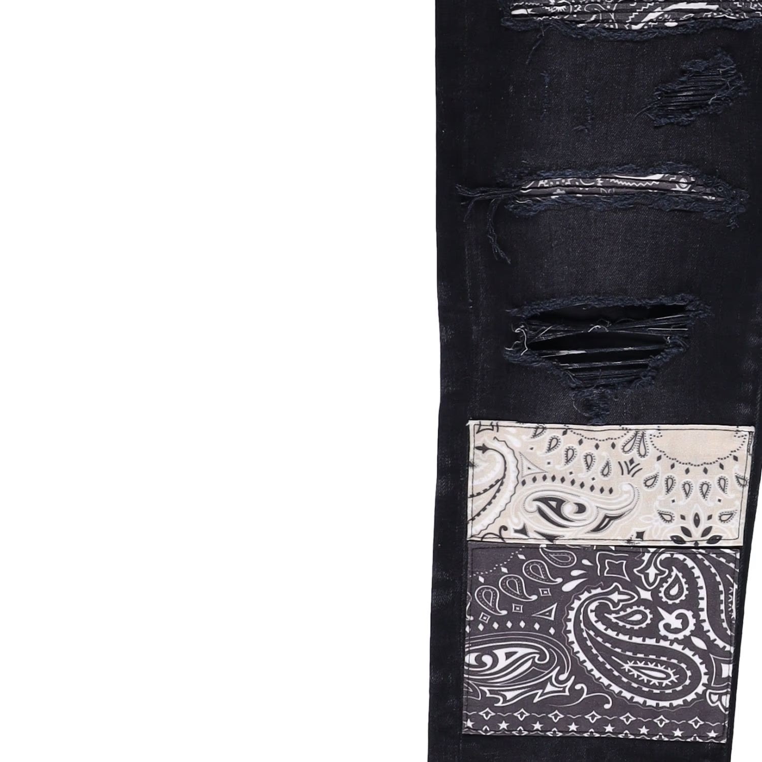AMIRI Mens Vint Bandana Artpatch Skinny Jeans Black Embroidered Size 31 RRP 1290 — View 6