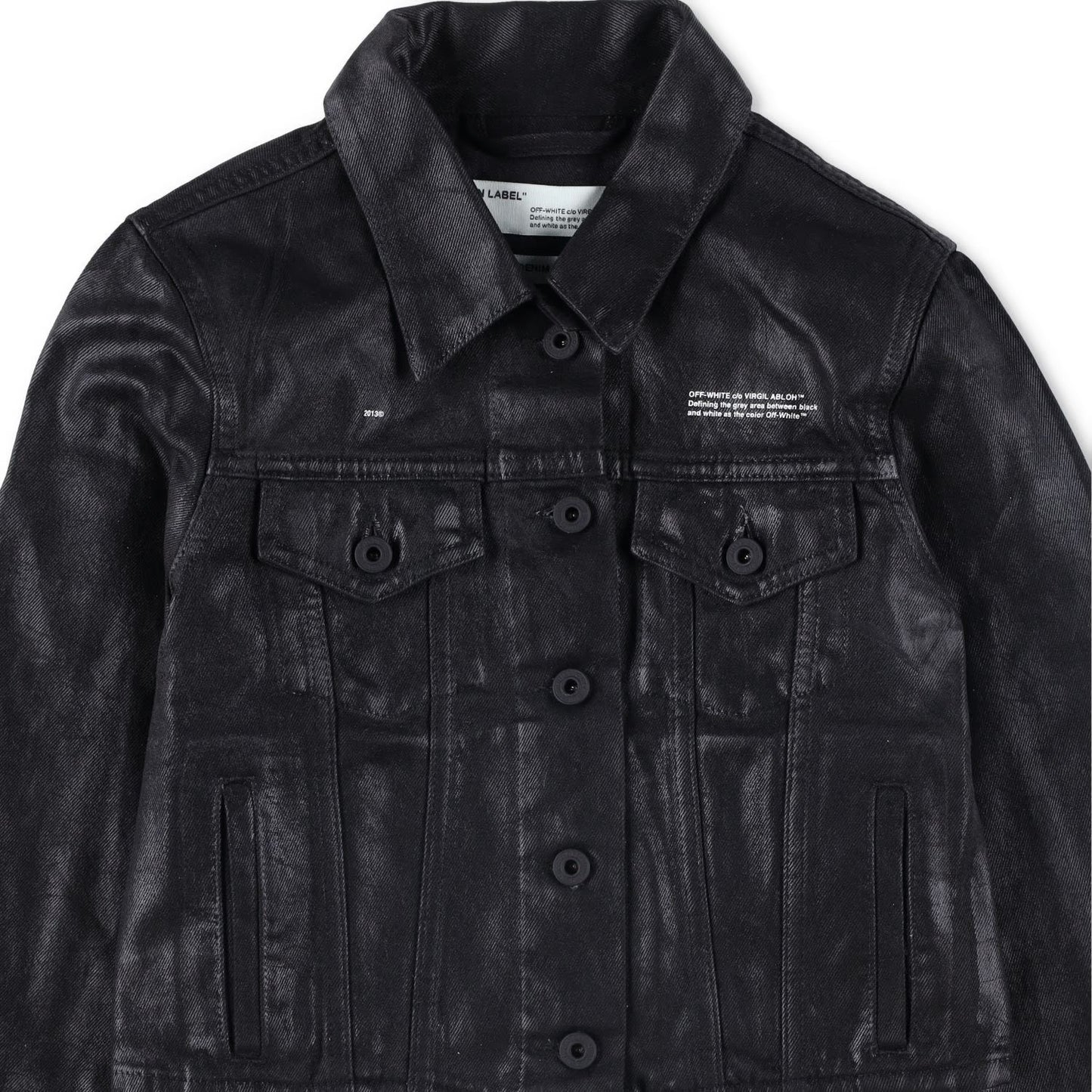 OFF-WHITE Womens Cropped Jacket Black Cotton Button Closure Size 38 RRP 850 — View 9