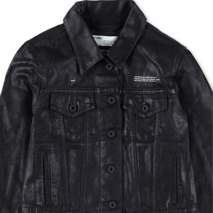OFF-WHITE Womens Cropped Jacket Black Cotton Button Closure Size 38 RRP 850 — View 9