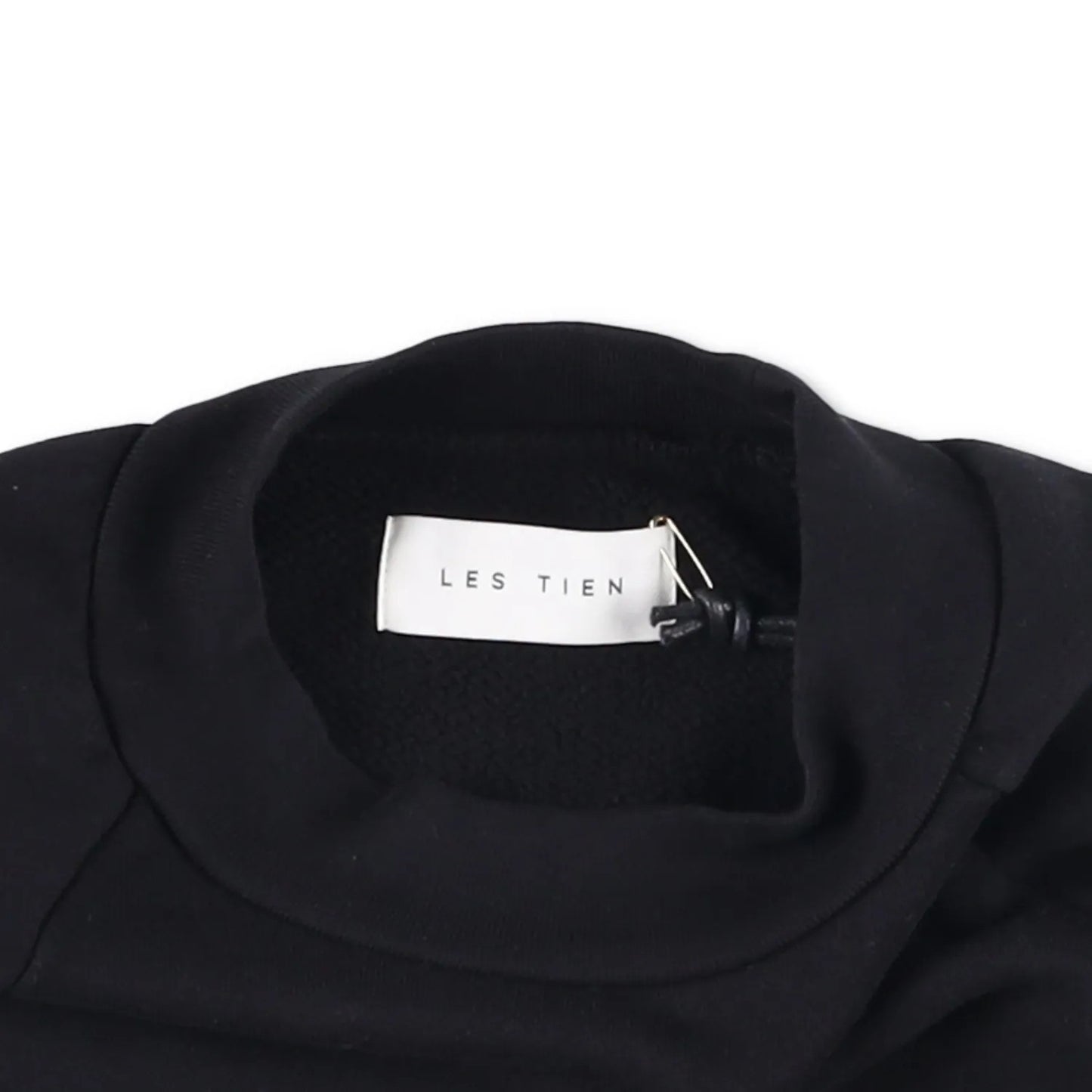 LES TIEN Mens Sweatshirt Crew Neck Cotton Pullover Black Long Sleeve M RRP 260 — View 7