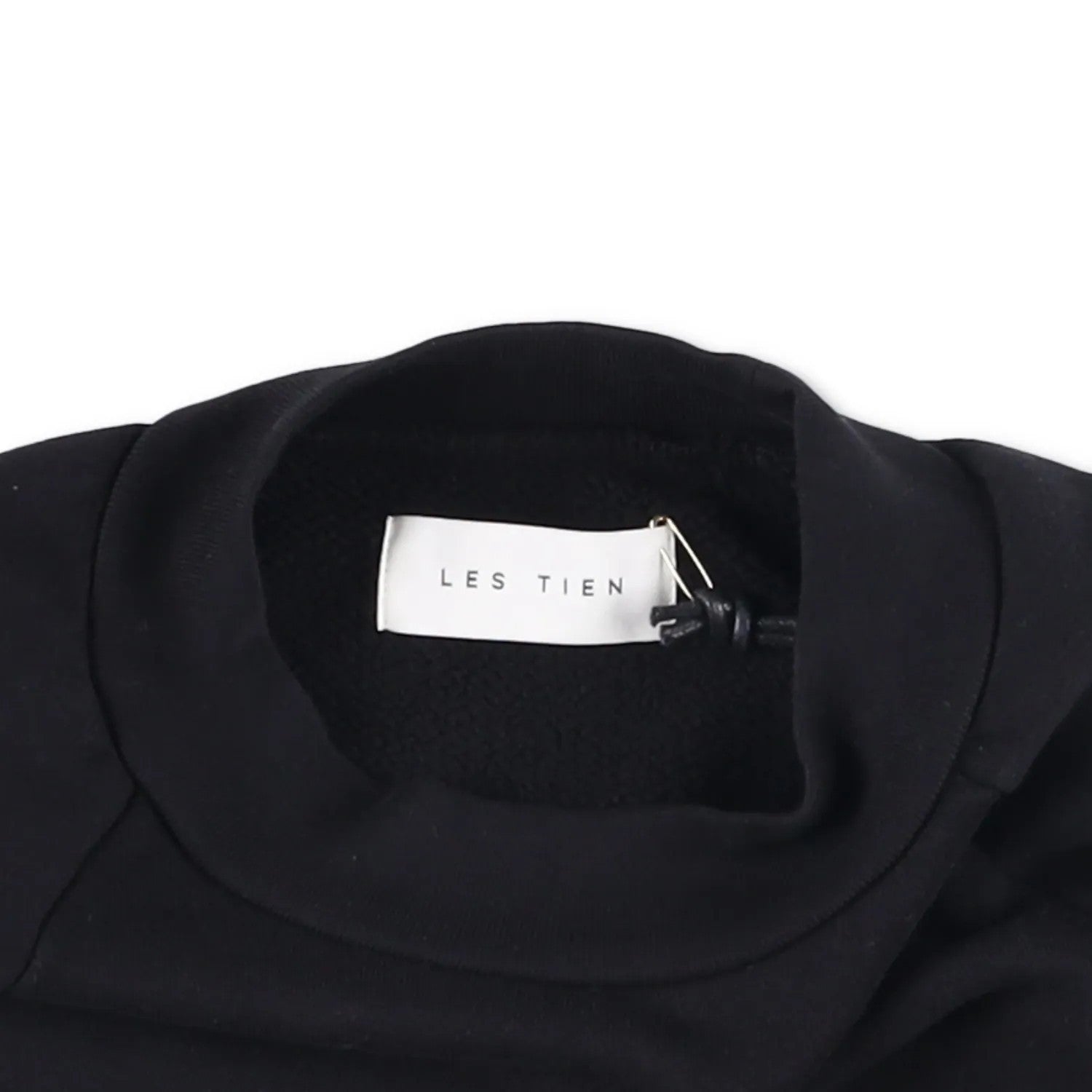 LES TIEN Mens Sweatshirt Crew Neck Cotton Pullover Black Long Sleeve M RRP 260 — View 7