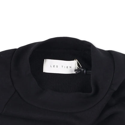 LES TIEN Mens Sweatshirt Crew Neck Cotton Pullover Black Long Sleeve M RRP 260 — View 7
