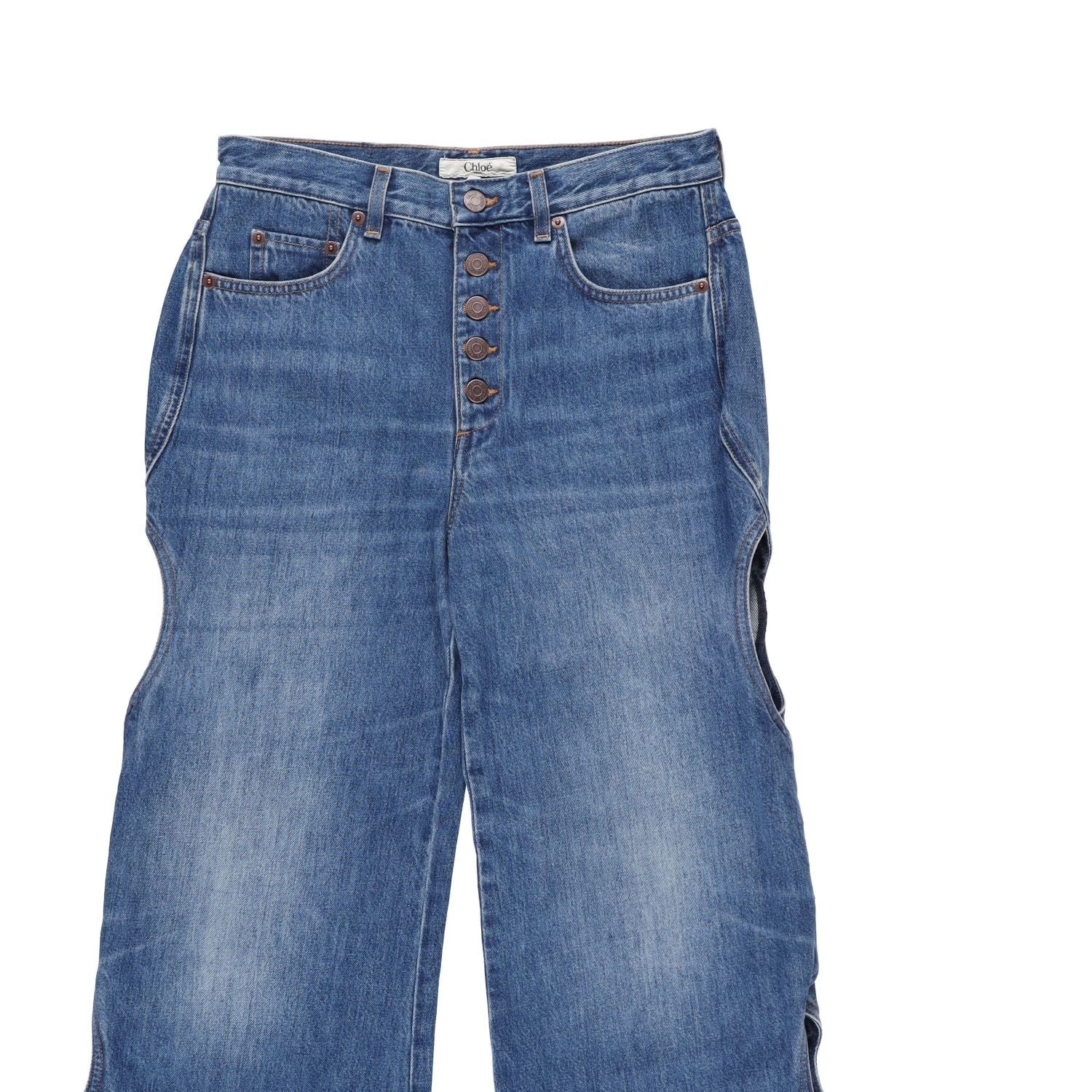 CHLOE Womens Chloe Trouser Denim Wide Leg Jeans Blue Relaxed Fit  28 RRP 762.4 — View 5