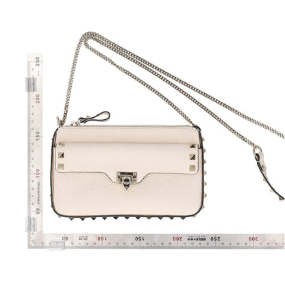 VALENTINO Womens Handbag Cream Leather Textured Studded Size S RRP 950 — View 7