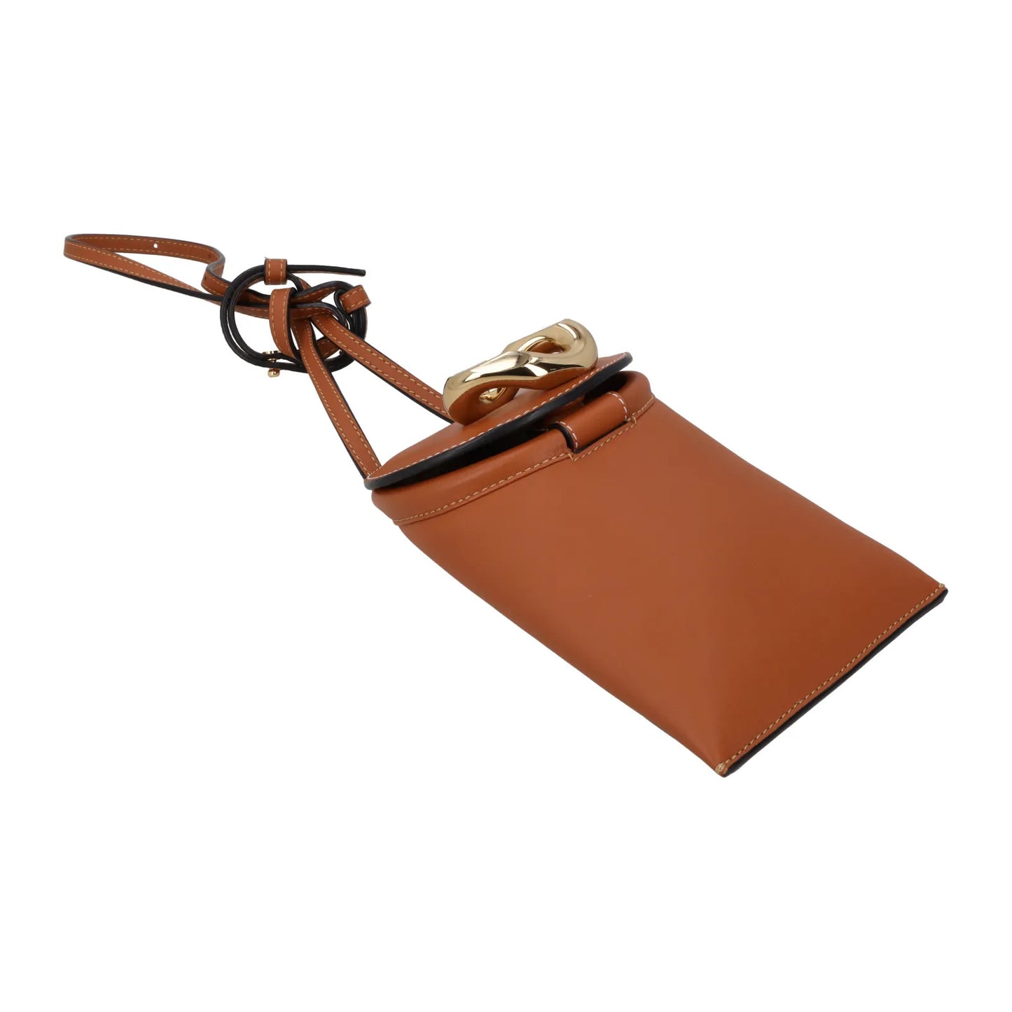 J.W. ANDERSON Womens Lid Pocket Crossbody Bag Pecan Leather Size S RRP 450 — View 3