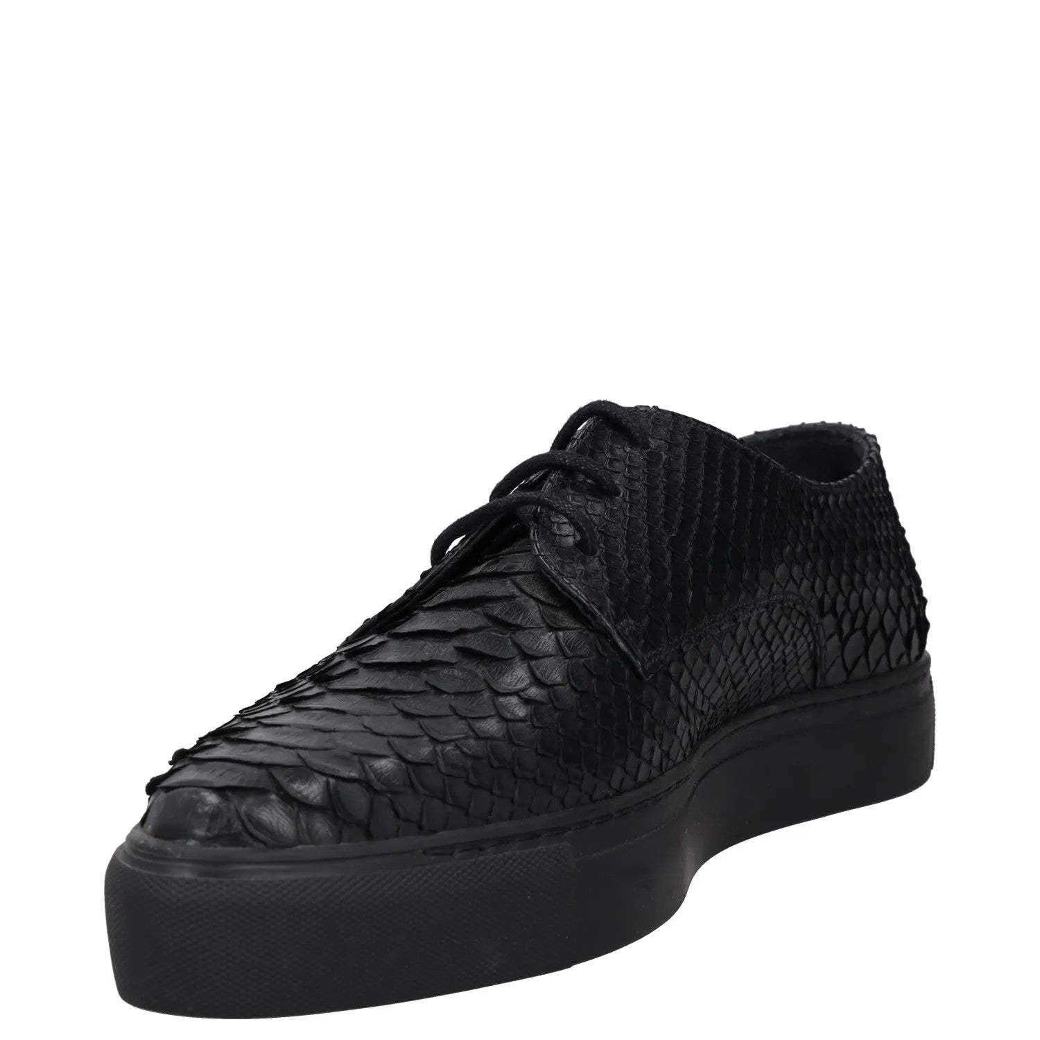 SWEAR Mens Shoes Black Leather Croc Detail Casual Sneaker Low Top UK8 RRP 250 — View 3