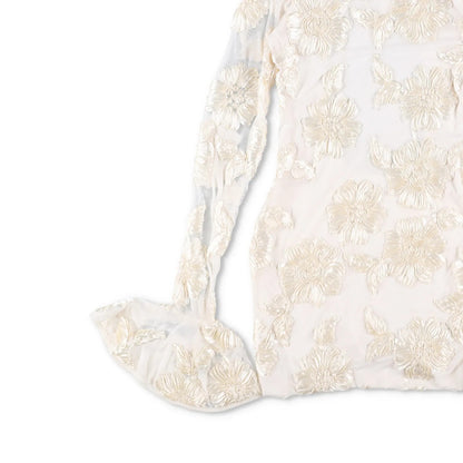 ROTATE Womens Dress Polyester Blend Ivory Lace Floral Flared Sleeve UK 10 RRP200 — View 4