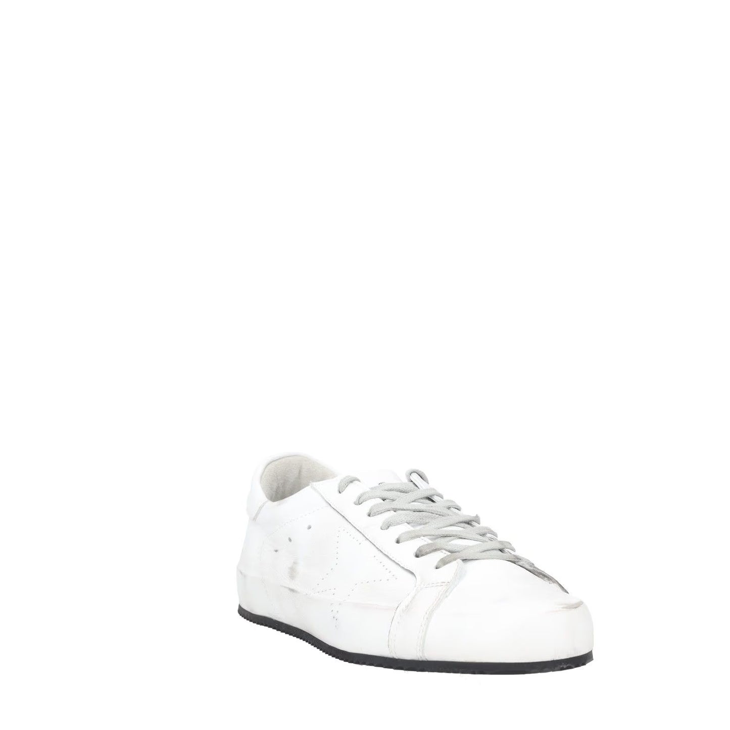 GOLDEN GOOSE Mens Trainers White Black Leather Low Top Lace Up UK 12 RRP 485 — View 2