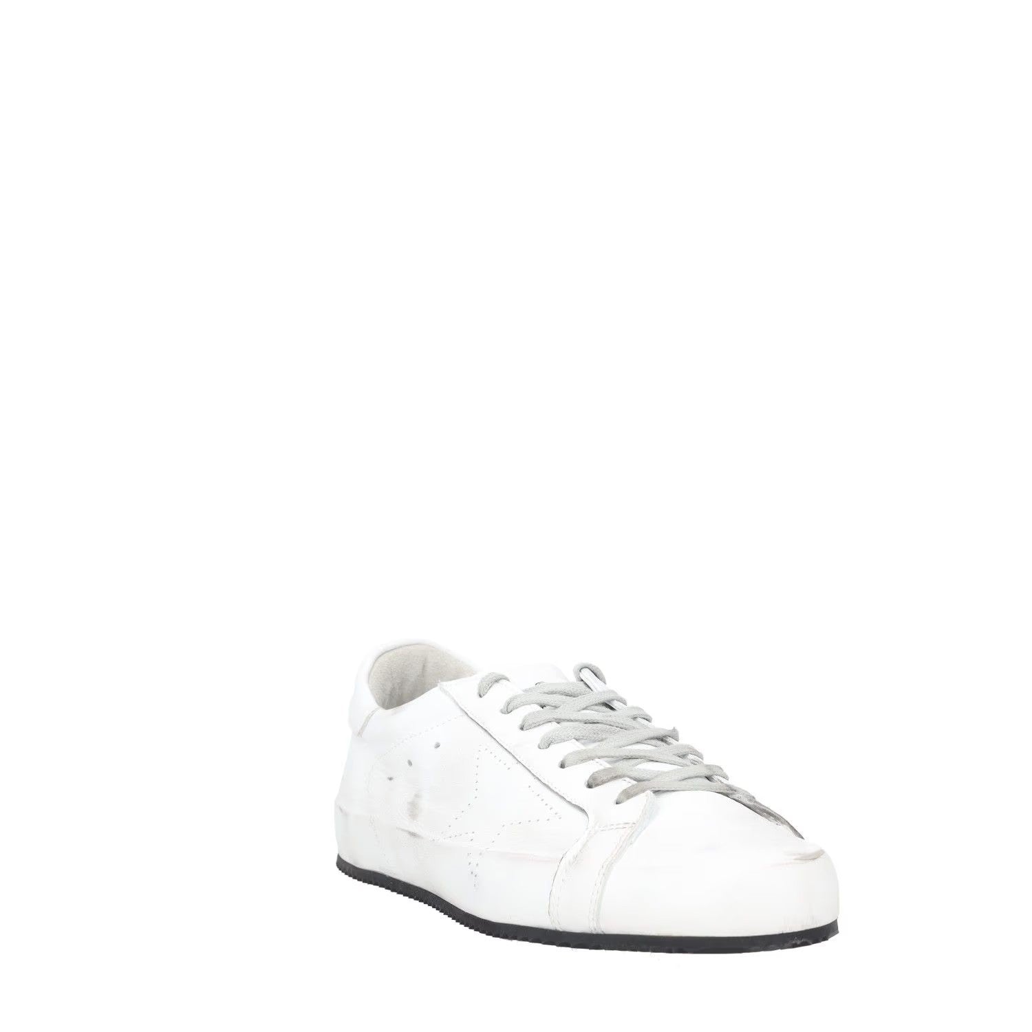 GOLDEN GOOSE Mens Trainers White Black Leather Low Top Lace Up UK 12 RRP 485 — View 2