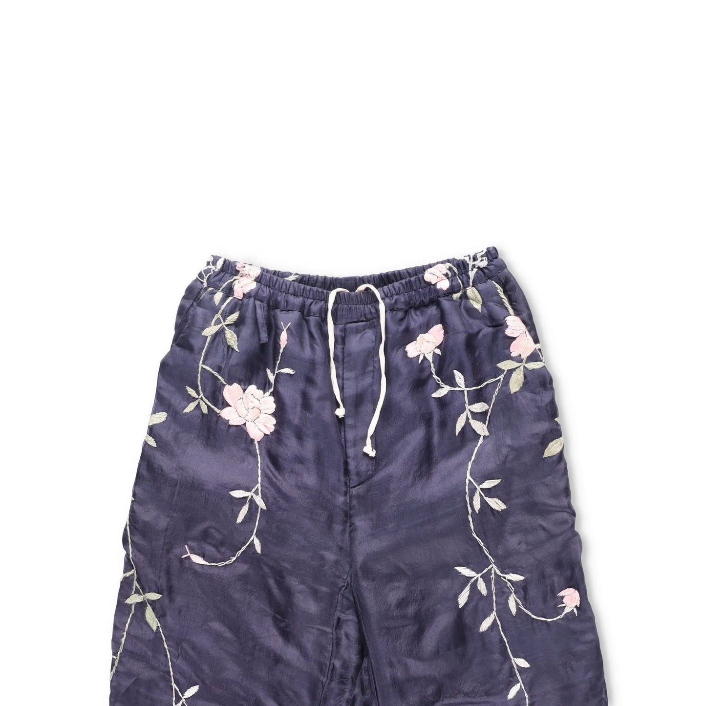 BY WALID Women Nia Silk Trousers Floral Embroidered Relaxed Multicolour M RRP700 — View 2