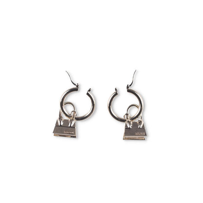 JACQUEMUS Les Creoles Chiquito Dangle Earrings Metallic Snap Closure OS RRP 165 — View 3