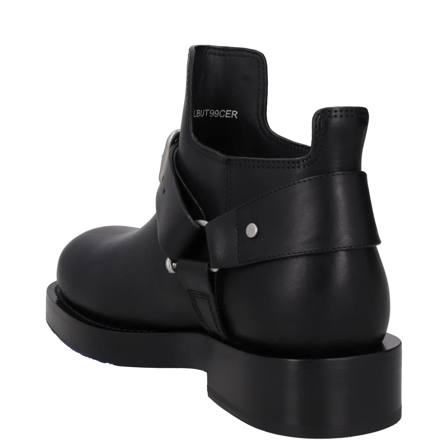 BURBERRY Mens Saddle Mini Ankle Boot Black Leather Buckle Round Toe UK10 RRP1390 — View 5
