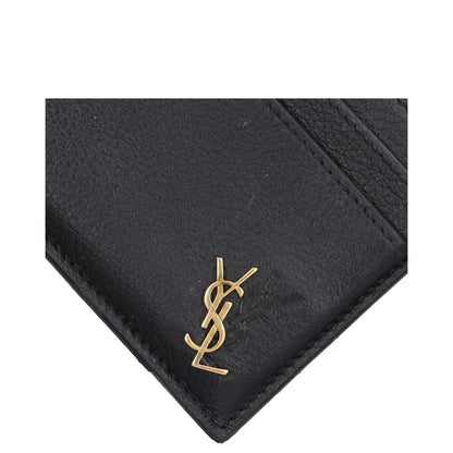 SAINT LAURENT Womens Tiny Monogramme Card Holder Black Gold One Size RRP 190 — View 3