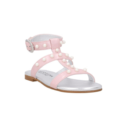 MONNA LISA Kids Sandals Pink Sandalo Con Perle Laminat Leather 28 RRP 205 — View 2