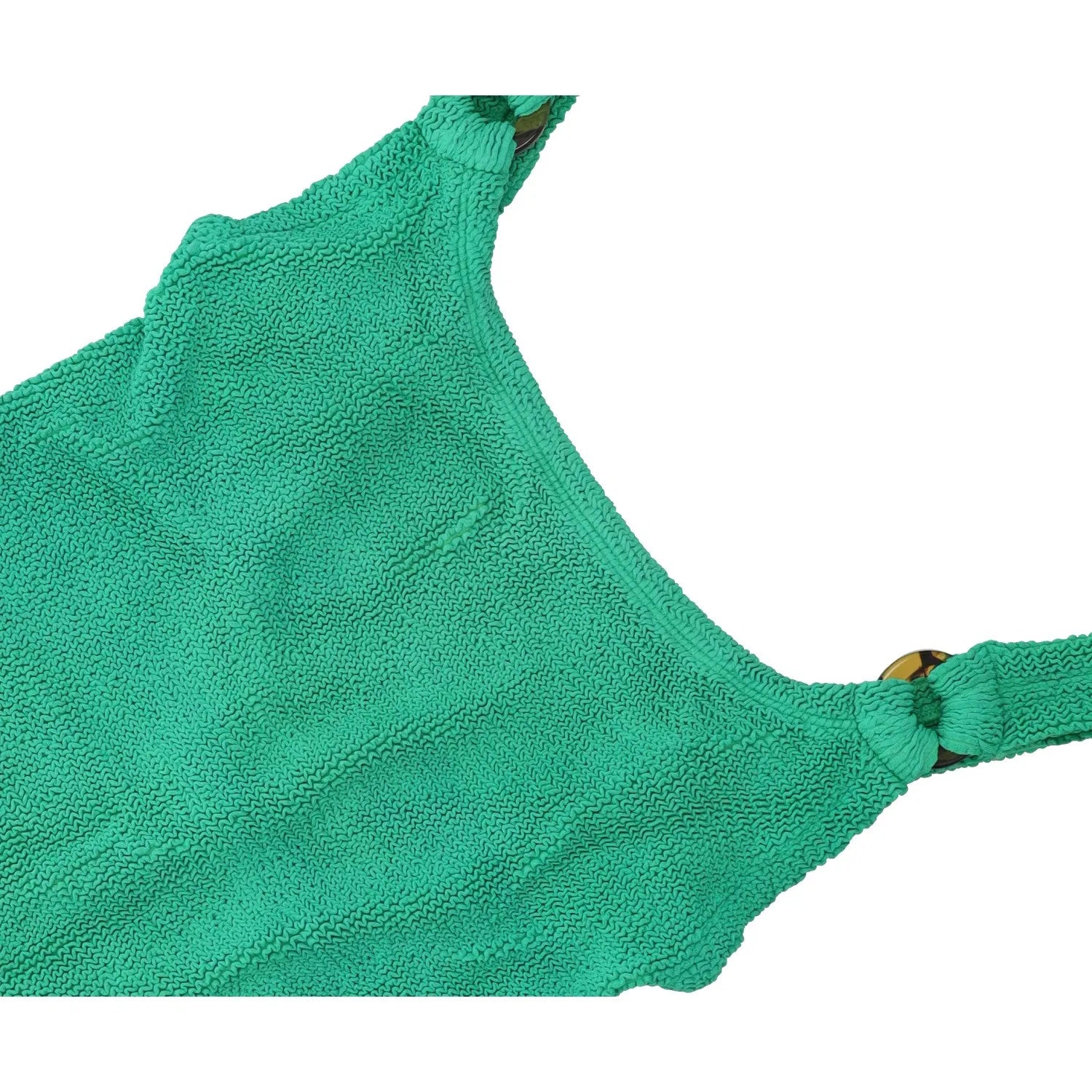 HUNZA G Womens Domino Swimdress Emerald Green Crinkle One Piece One Size RRP 150 — View 8
